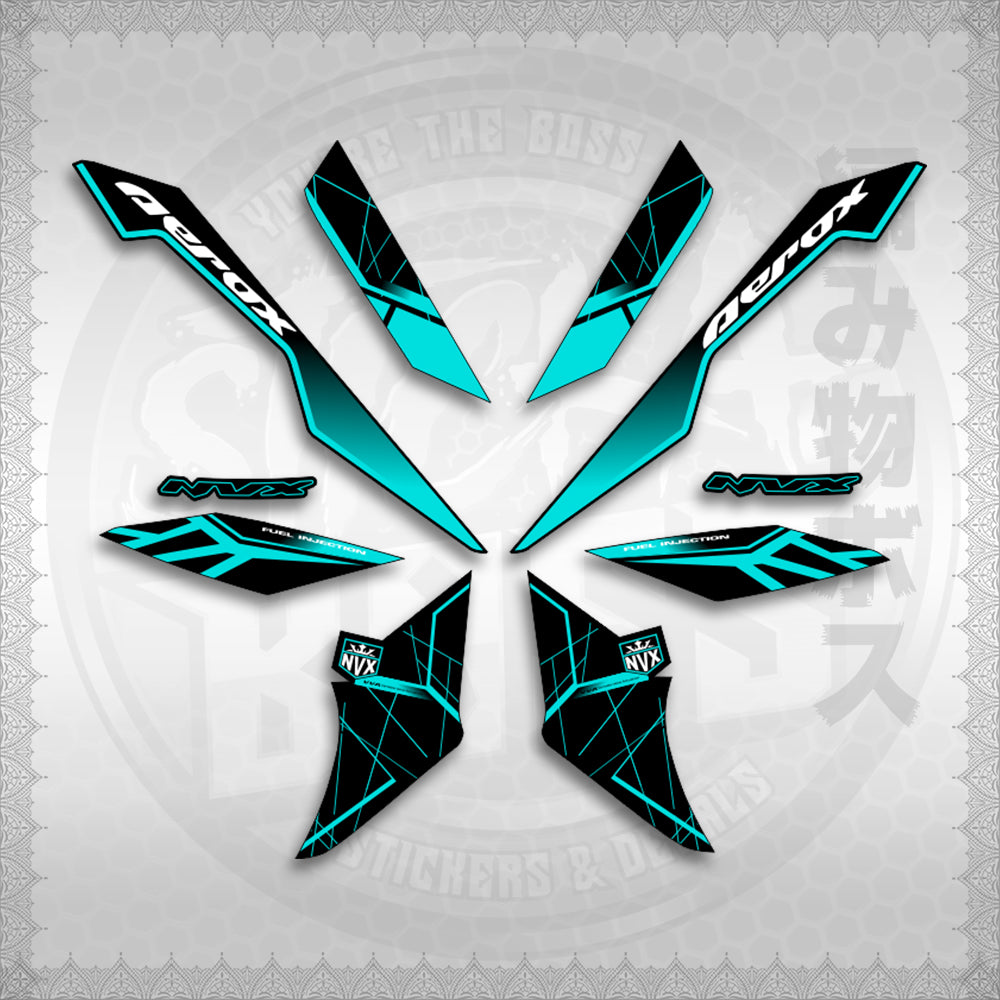 STICKER DECALS for AEROX V3 ALPHA TURBO INDO-MALAYSIAN (AV3MAMABO) By STICKABOSS (SOFIE LAMINATED WATERPROOF)