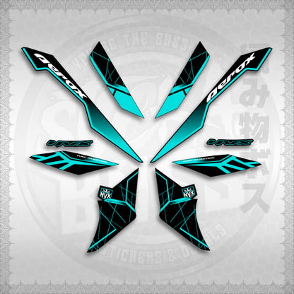 STICKER DECALS for AEROX V3 ALPHA TURBO INDO-MALAYSIAN (AV3MAMABO) By STICKABOSS (SOFIE LAMINATED WATERPROOF)