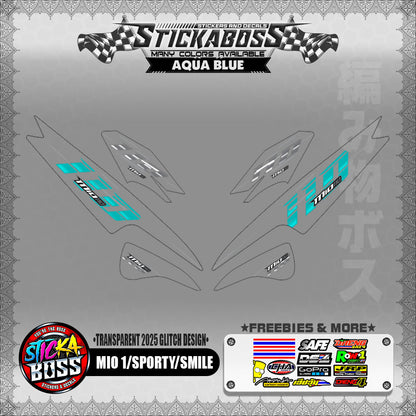 【PREMIUM UV PRINT】TRANSPARENT MIO 1/SPORTY /SMILE STICKER DECALS (2025 GLITCH DESIGN )