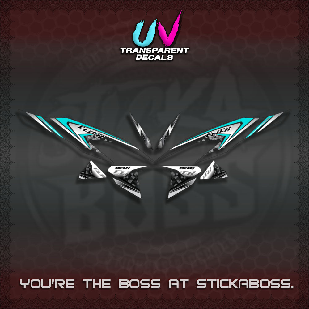 CLICK V2 UV TRANSPARENT DECALS (125-150 TRIBAL VIETNAM)STICKER DECALS By STICKABOSS