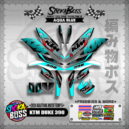 KTM DUKE 390 STICKER DECALS ( 2024 HALFTONE MOTIF TEMP 5 )【WITH FREEBIES】