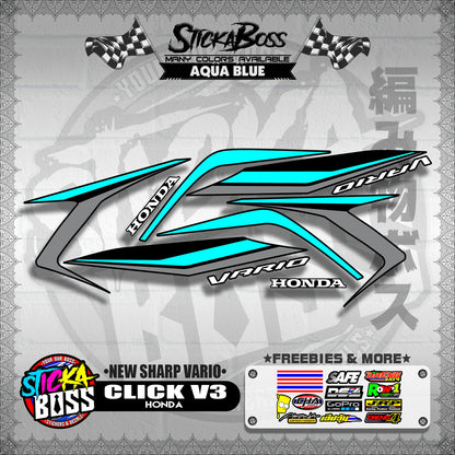 CLICK V3 DECALS ( NEW SHARP VARIO )【WITH FREEBIES】