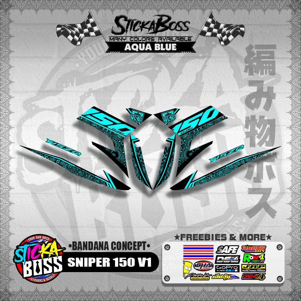 SNIPER 150 V1 DECALS ( BANDANA CONCEPT )【WITH FREEBIES】