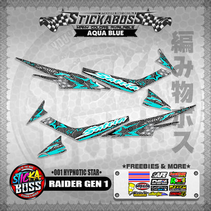 RAIDER GEN 1 MALAYSIAN STICKER DECALS (001 HYPNOTIC STAR)【WITH FREEBIES】