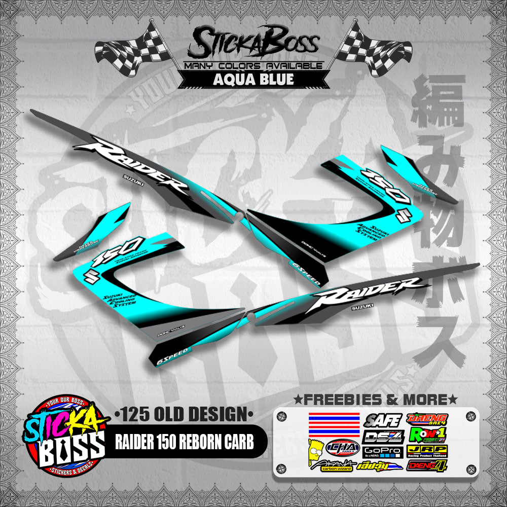 RAIDER 150 REBORN CARB DECALS ( 125 OLD DESIGN )【WITH FREEBIES】