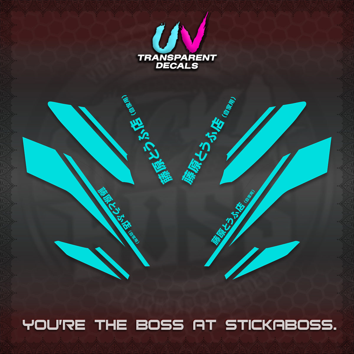 NMAX V2 UV TRANSPARENT DECALS (TRUENO STYLE DESIGN) STICKER KITS By STICKABOSS