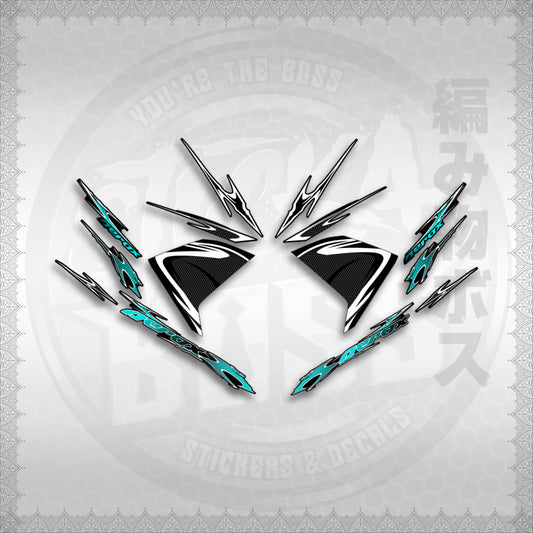 STICKER DECALS for AEROX 155 V1 (AV125LENEMOHO) By STICKABOSS (SOFIE LAMINATED WATERPROOF)