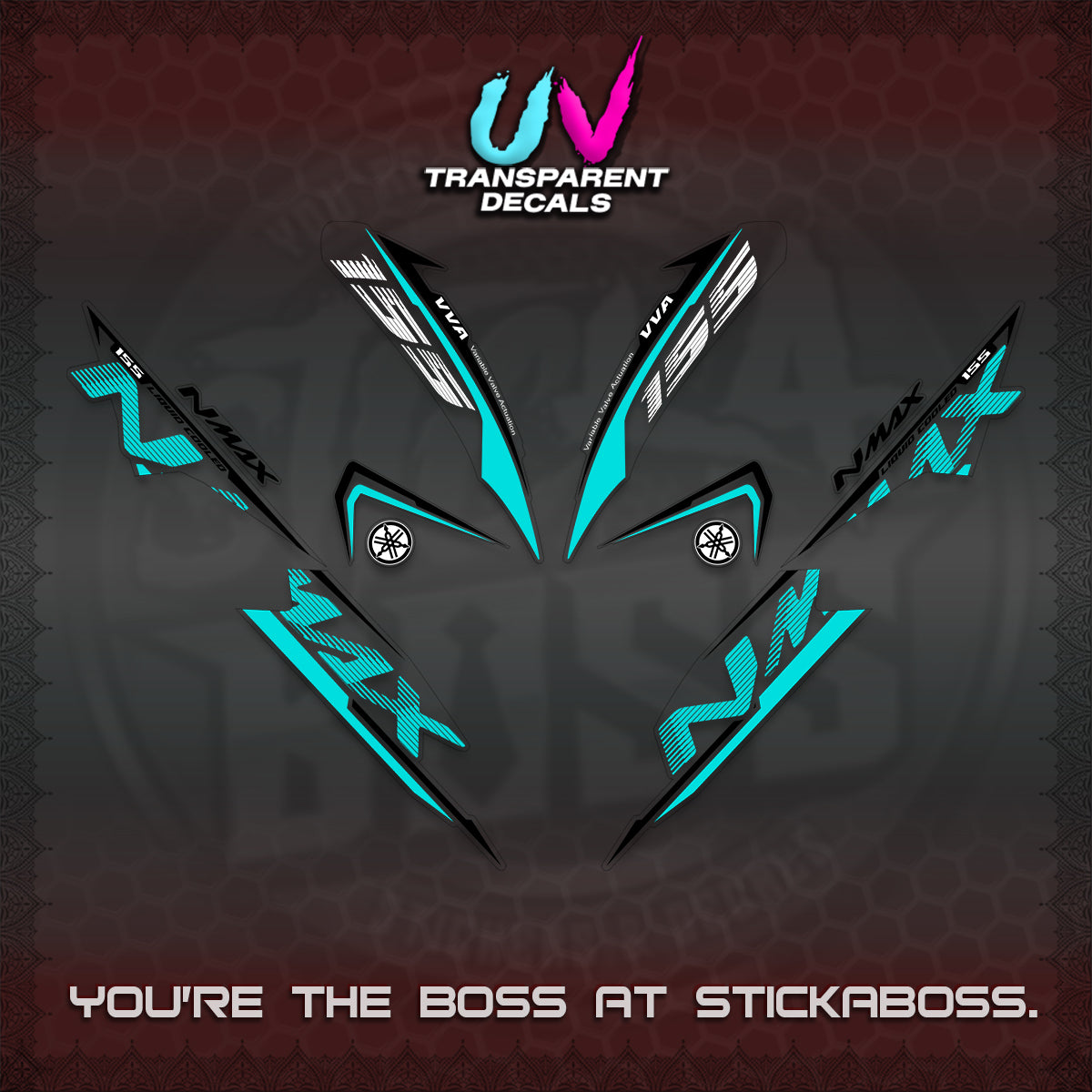 NMAX V1 THAI UV TRANSPARENT DECALS (2020 DESIGN) STICKER DECALS By STICKABOSS