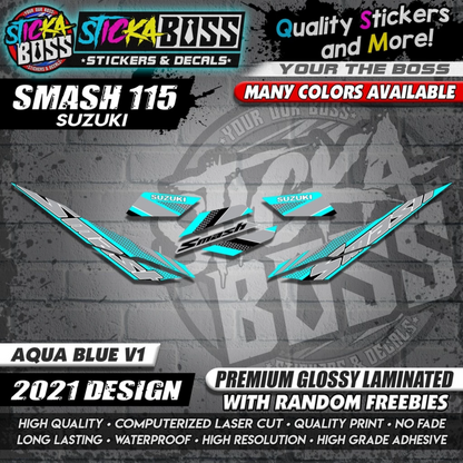 Suzuki Smash 115 Stock Decals ( 2021 DESIGN )【WITH FREEBIES】