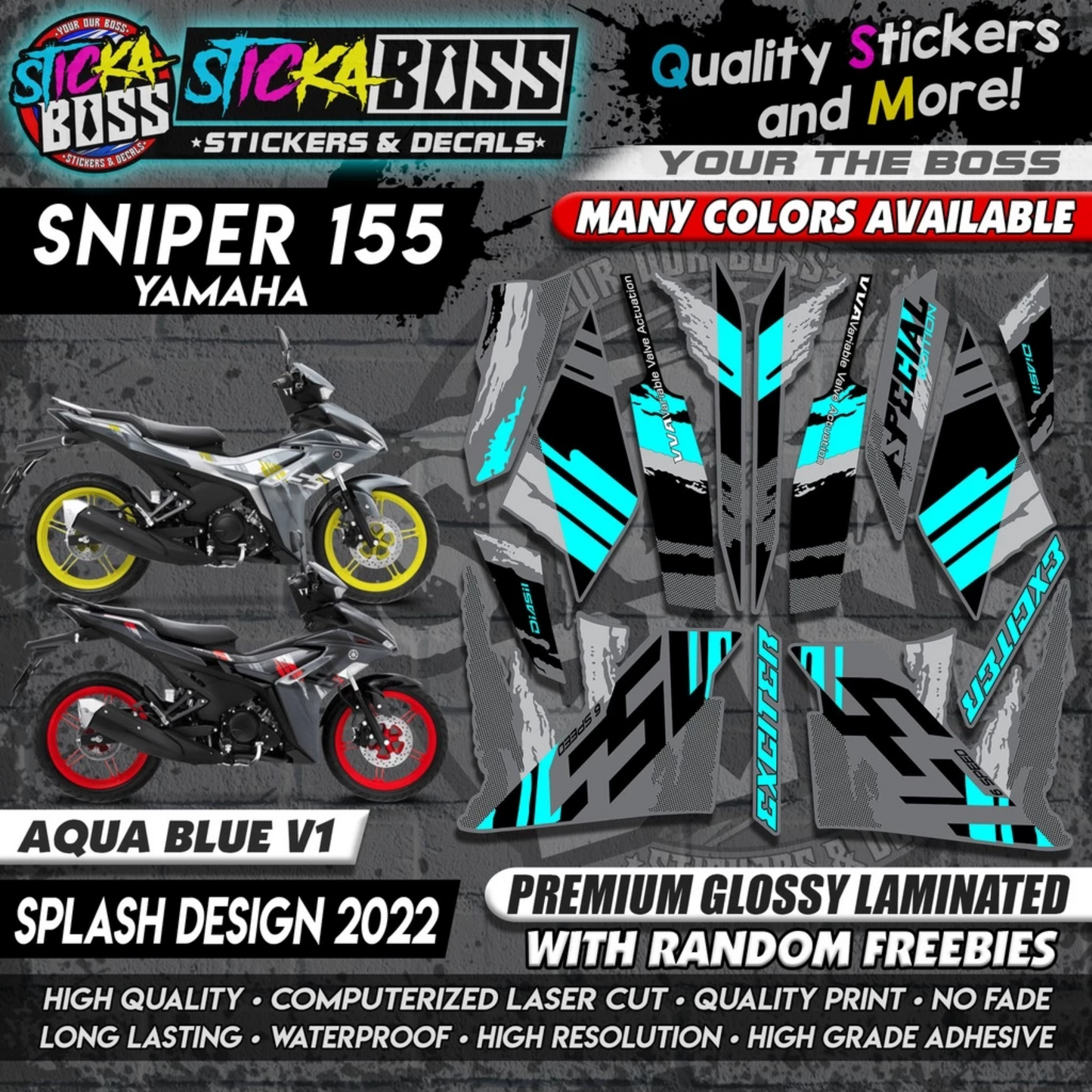 Sniper 155 NEW STOCK DECALS (SPLASH DESIGN 2022) MALAYSIAN CONCEPT【WITH FREEBIES】