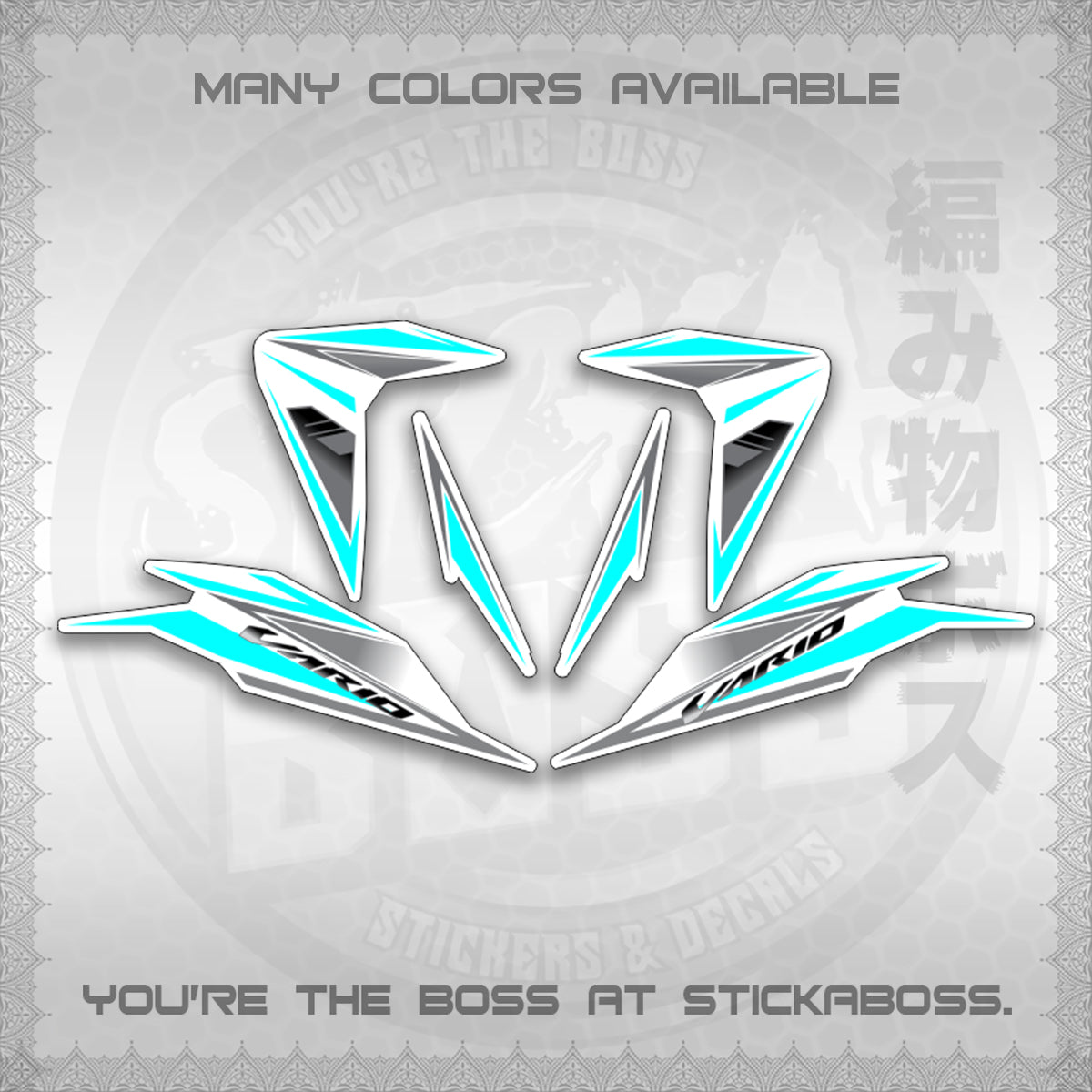 CLICK 125 V3 INDO CONCEPT ( FOR WHITE SLASH BLADE VARIO ) STICKER DECALS By STICKABOSS