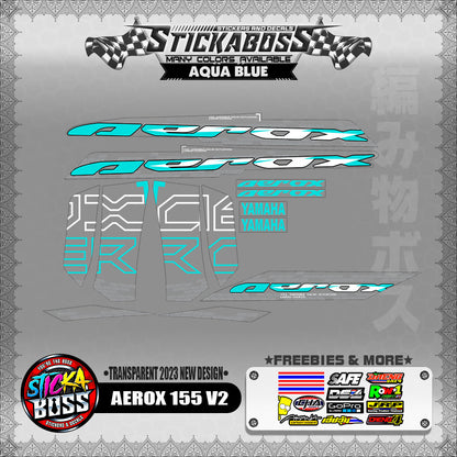 【PREMIUM UV PRINT】TRANSPARENT  AEROX 155 V2 MALAYSIAN DECALS ( 2023 NEW DESIGN )