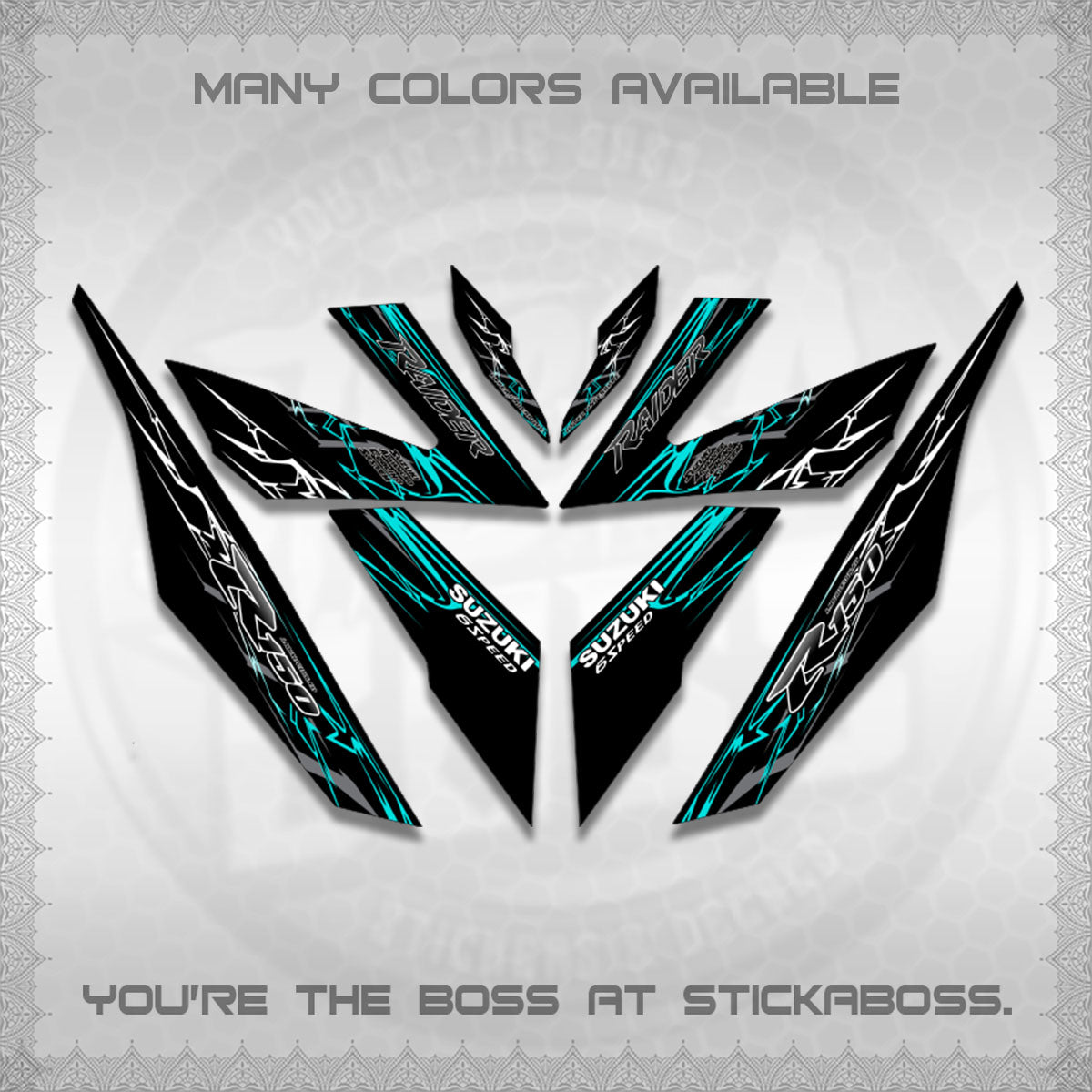 RAIDER 150 Fi DECALS (2026 CUSTOM LIGHTNING)STICKER DECALS By STICKABOSS