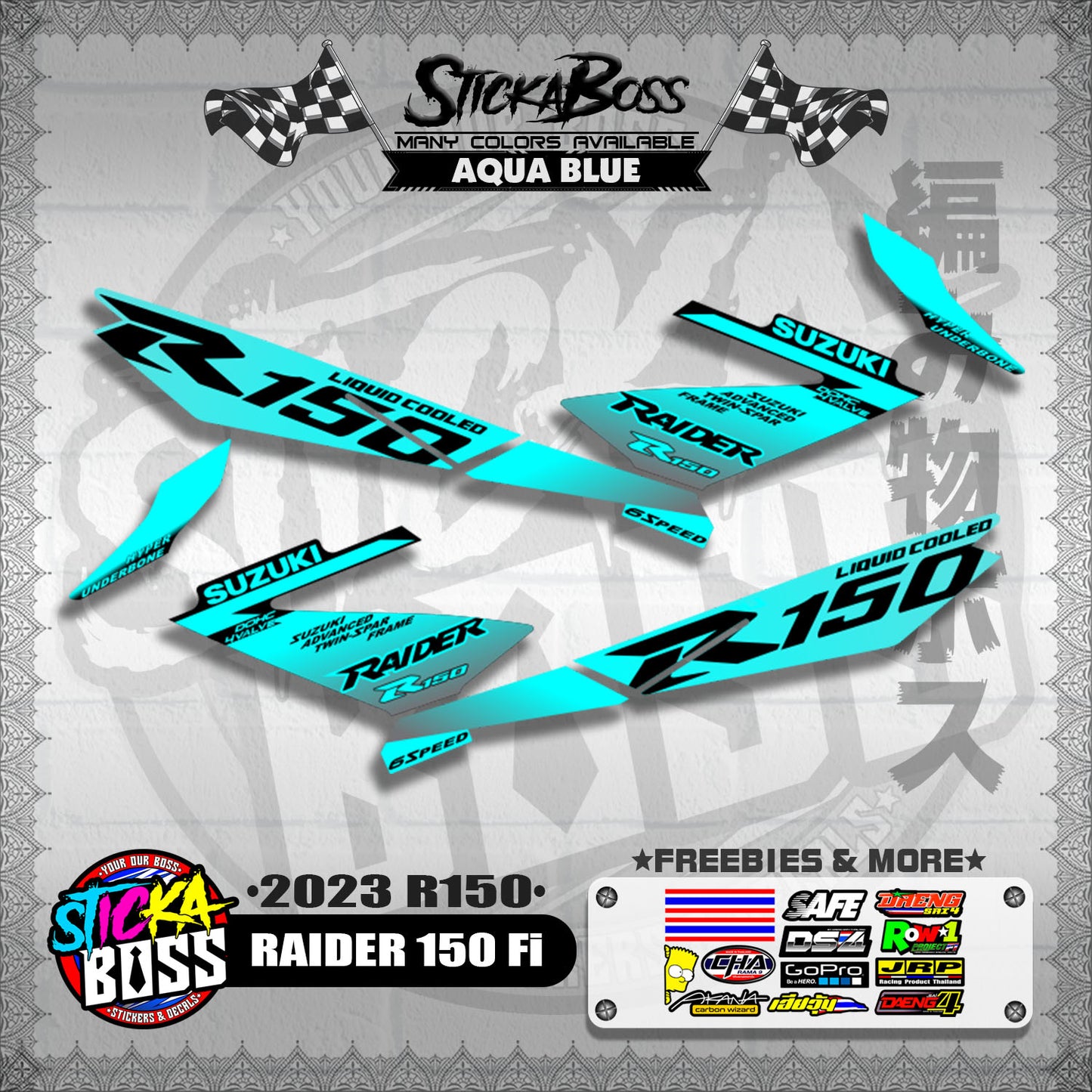 RAIDER 150 Fi DECALS ( 2023 R150 )【WITH FREEBIES】