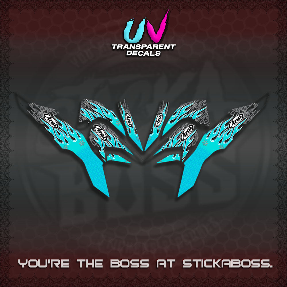 【PREMIUM UV PRINT】TRANSPARENT CLICK 125 V3  DECALS(ARAI API NEW TERBARU DESIGN)By STICKABOSS