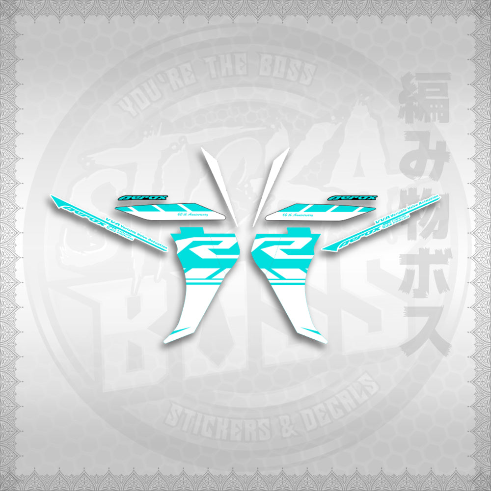 STICKER DECALS for AEROX 155 V2 THAI FOR WHITE (AV2R1IN) By STICKABOSS (SOFIE LAMINATED WATERPROOF)