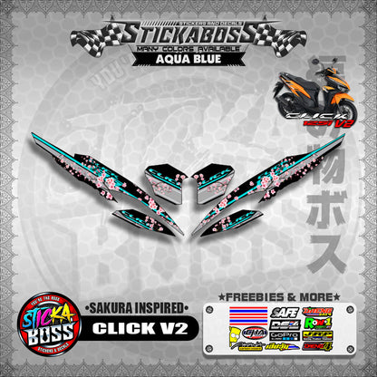 CLICK V2 STICKER DECALS ( SAKURA INSPIRED )【WITH FREEBIES】