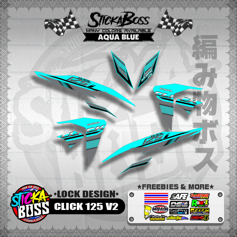 CLICK 125 V2 DECALS ( LOCK DESIGN )【WITH FREEBIES】