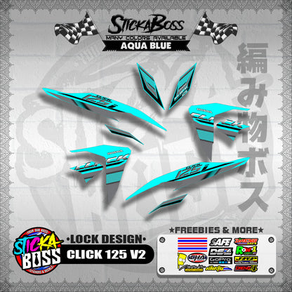 CLICK 125 V2 DECALS ( LOCK DESIGN )【WITH FREEBIES】