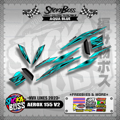 AEROX 155 V2 MALAYSIAN DECALS ( NVX LINES 2023 )【WITH FREEBIES】