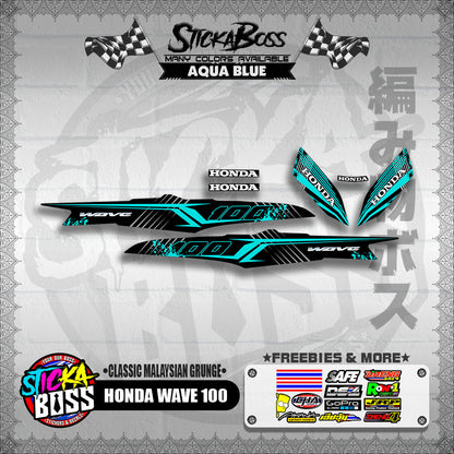 HONDA WAVE 100 DECALS ( CLASSIC MALAYSIAN GRUNGE )【WITH FREEBIES】
