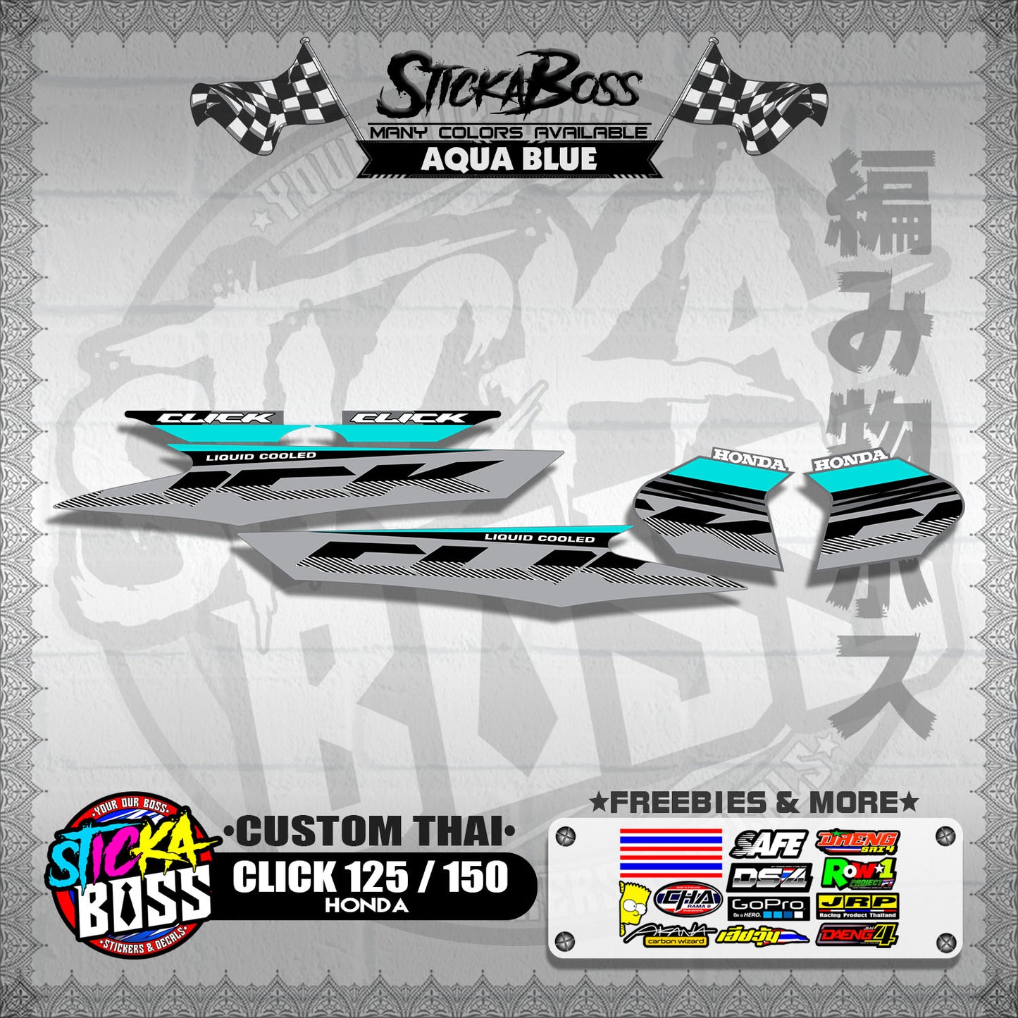 CLICK 125 / 150 DECALS ( CUSTOM THAI )【WITH FREEBIES】