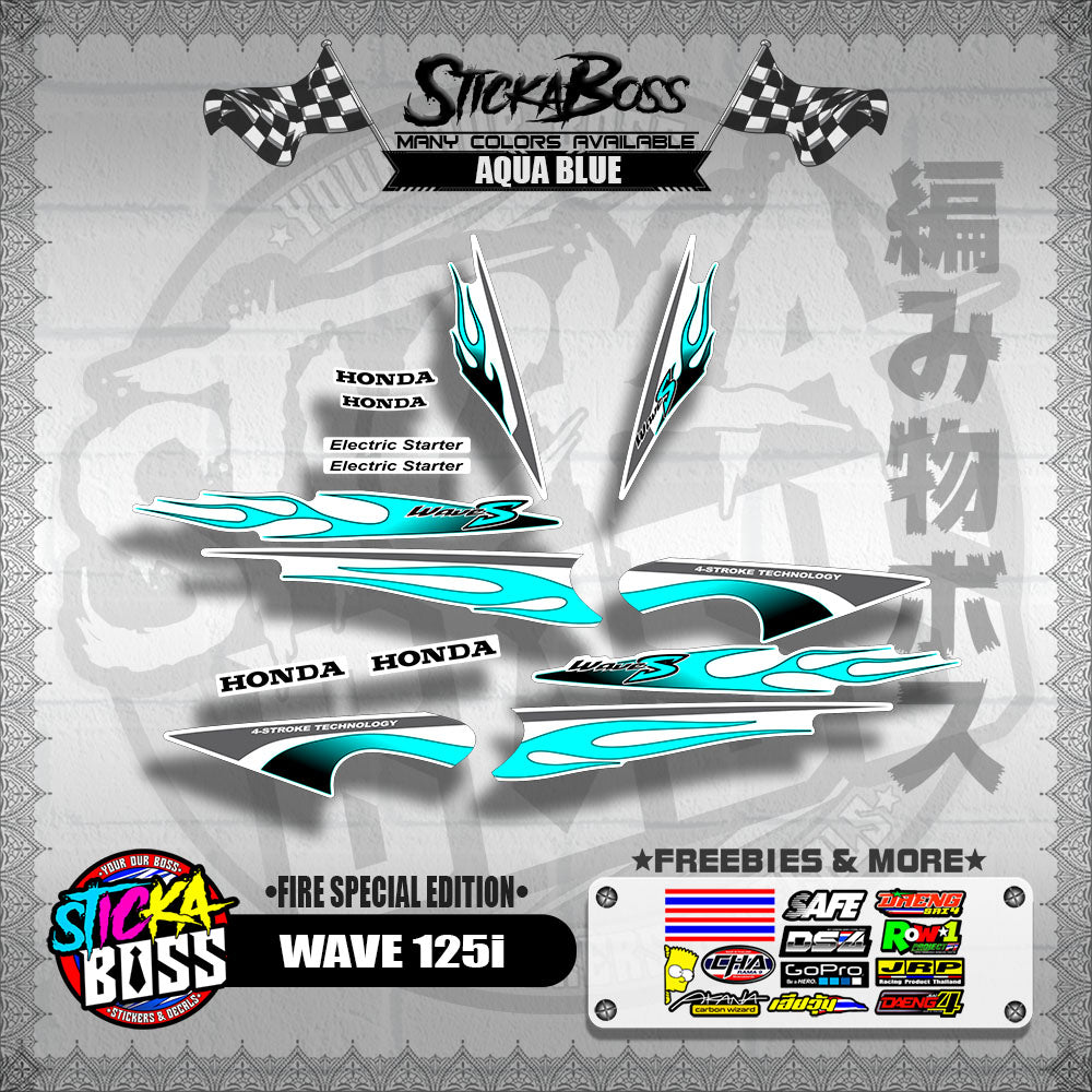 WAVE 125 S DECALS ( FIRE EDITION )【WITH FREEBIES】