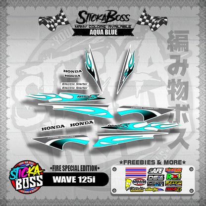 WAVE 125 S DECALS ( FIRE EDITION )【WITH FREEBIES】