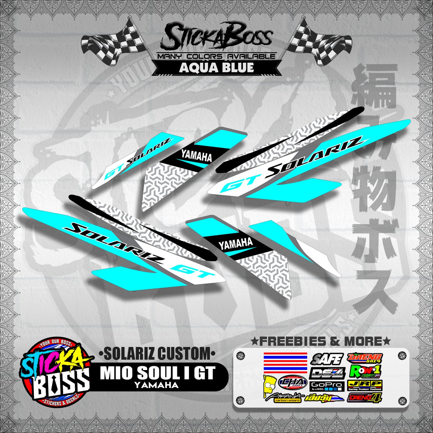 MIO SOUL I 125 GT DECALS ( SOLARIZ CUSTOM )【WITH FREEBIES】