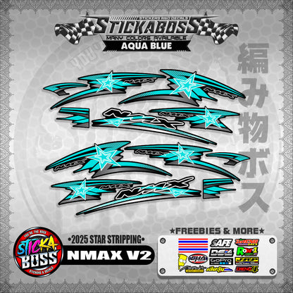 NMAX V2 STICKER DECALS ( 2025 STAR STRIPPING )【WITH FREEBIES】