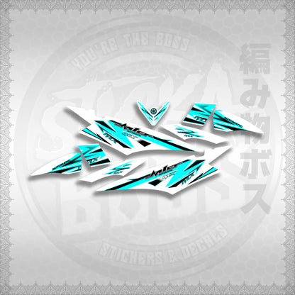 MIO SOUL I STRIPING CARBURETOR FOR WHITE STICKER DECALS By STICKABOSS (SOFIE LAMINATED WATERPROOF)