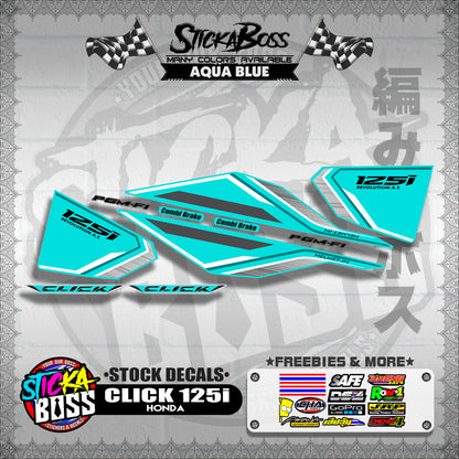 CLICK 125i V1 ( STOCK DECALS ) 【WITH FREEBIES】