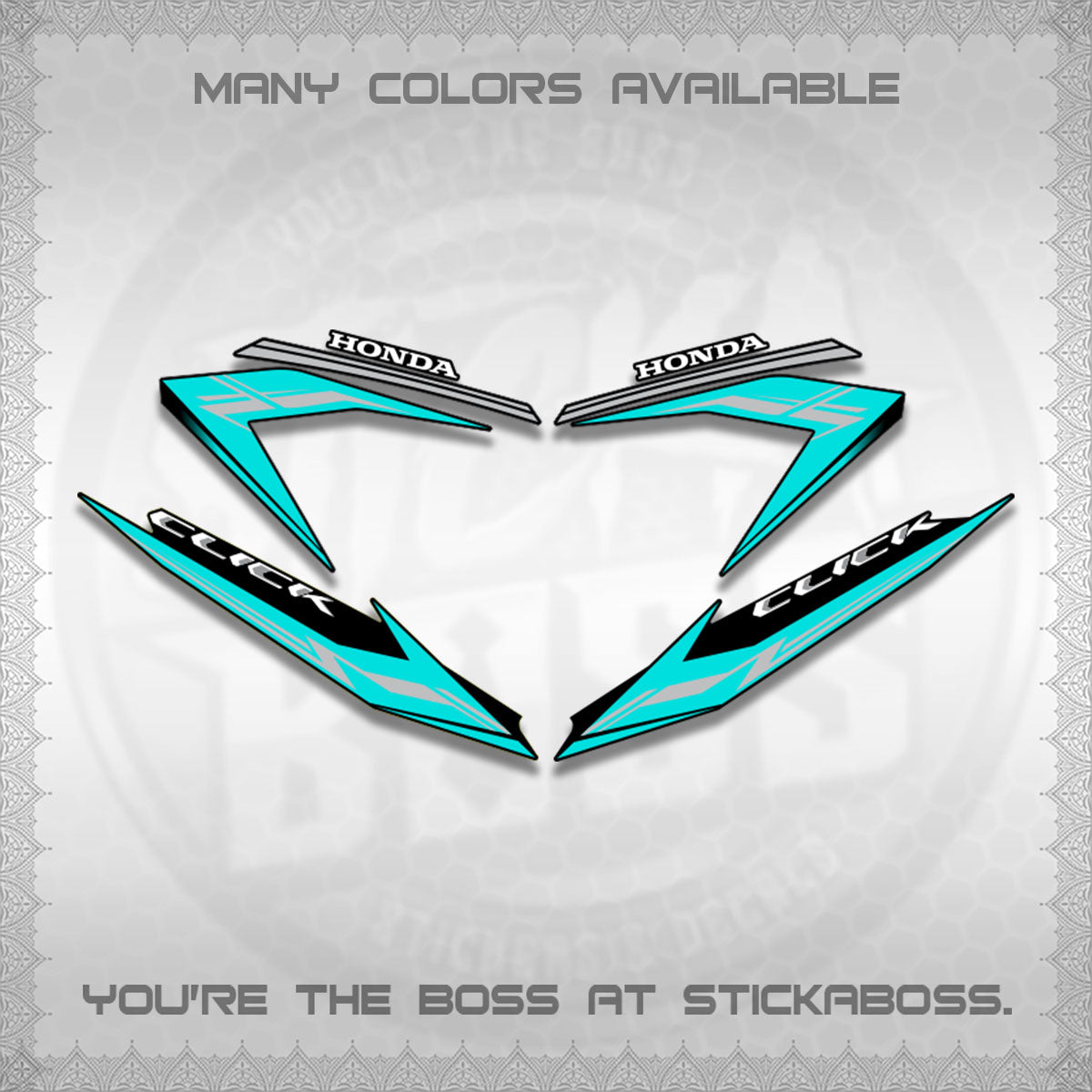 CLICK 125 V3 STOCK DECALS (NEW 2023 DESIGN)STICKER DECALS By STICKABOSS