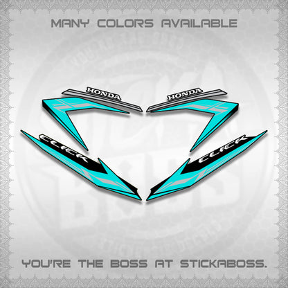 CLICK 125 V3 STOCK DECALS (NEW 2023 DESIGN)STICKER DECALS By STICKABOSS