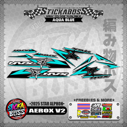 AEROX V2 INDO STICKER DECALS ( 2025 STAR ALPHON )【WITH FREEBIES】