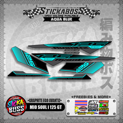 MIO SOUL I 125 GT STICKER DECALS ( GRAPHITE EGO AVANTIZ )【WITH FREEBIES】