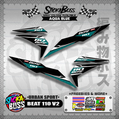 BEAT 110 FI V2 DECALS ( URBAN SPORT )【WITH FREEBIES】