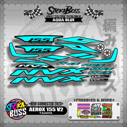 AEROX 155 V2 DECALS ( NEW CONNECTED 2023 )【WITH FREEBIES】