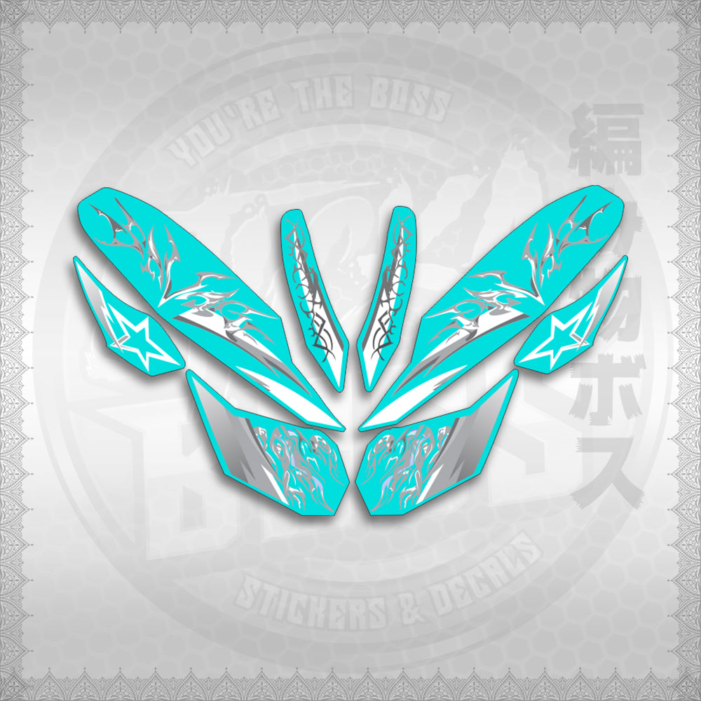 STICKER DECALS for CLICK 125 V3 (CV3VALEKYSH) By STICKABOSS (SOFIE LAMINATED WATERPROOF)