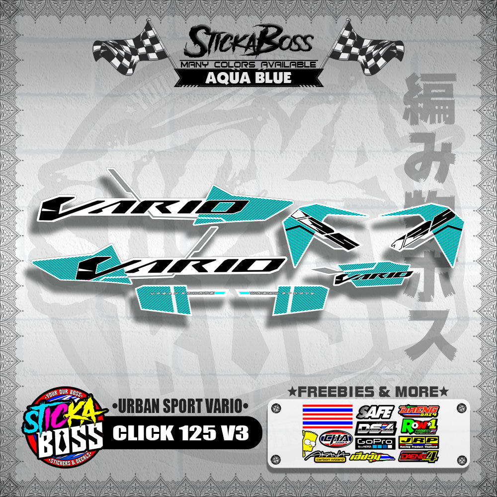 CLICK 125 V3 DECALS ( URBAN SPORT VARIO )【WITH FREEBIES】