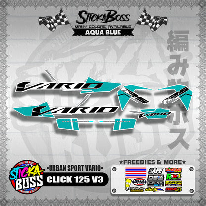 CLICK 125 V3 DECALS ( URBAN SPORT VARIO )【WITH FREEBIES】