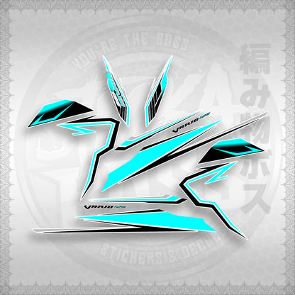 STICKER DECALS for CLICK 125 V3 (CV3VAVRDEFOWH) By STICKABOSS (SOFIE LAMINATED WATERPROOF)