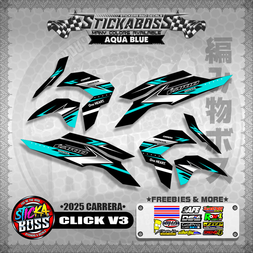 CLICK V3 STICKER DECALS ( 2025 CARRERA )【WITH FREEBIES】