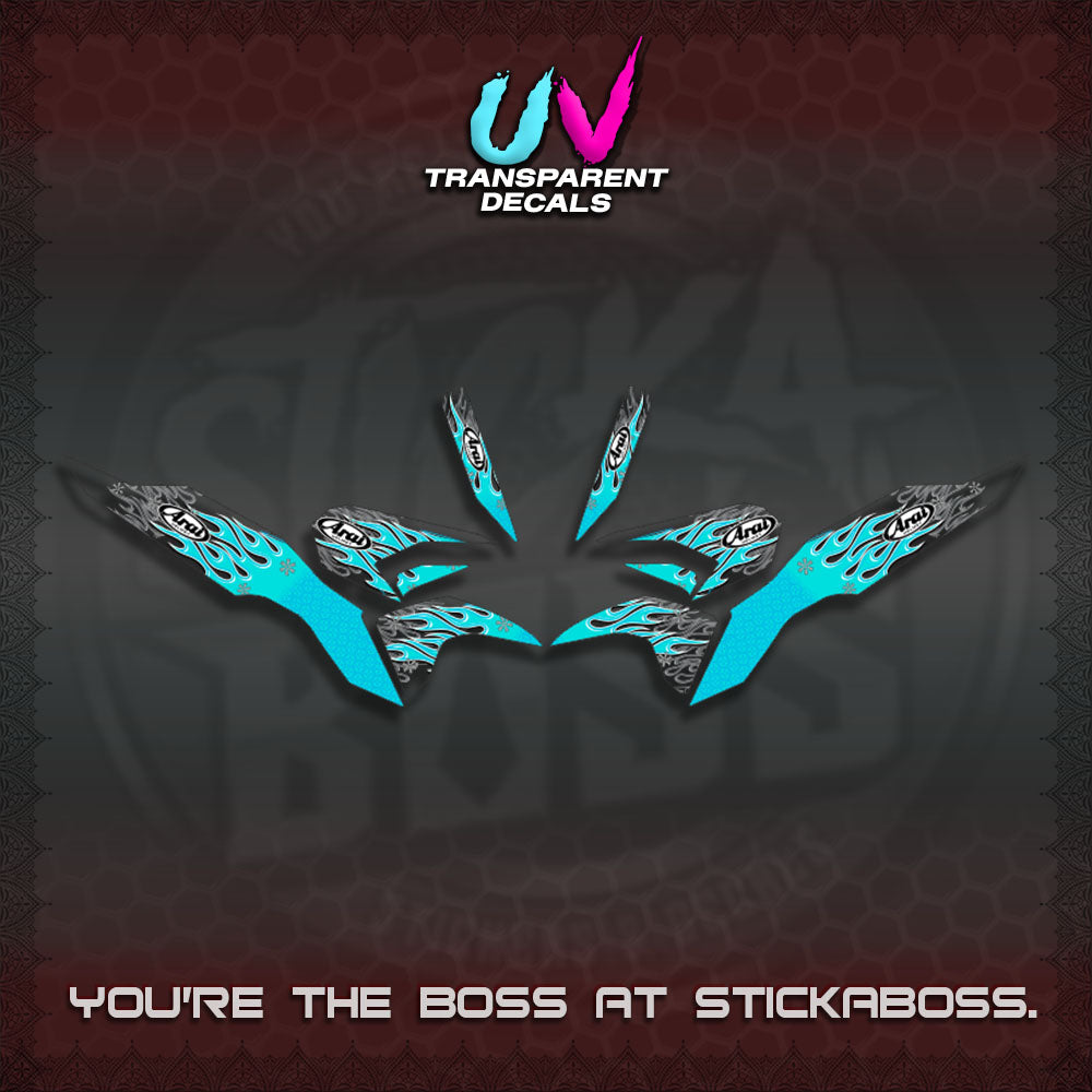 【PREMIUM UV PRINT】TRANSPARENT CLICK 125 V3  DECALS(ARAI API NEW TERBARU DESIGN)By STICKABOSS