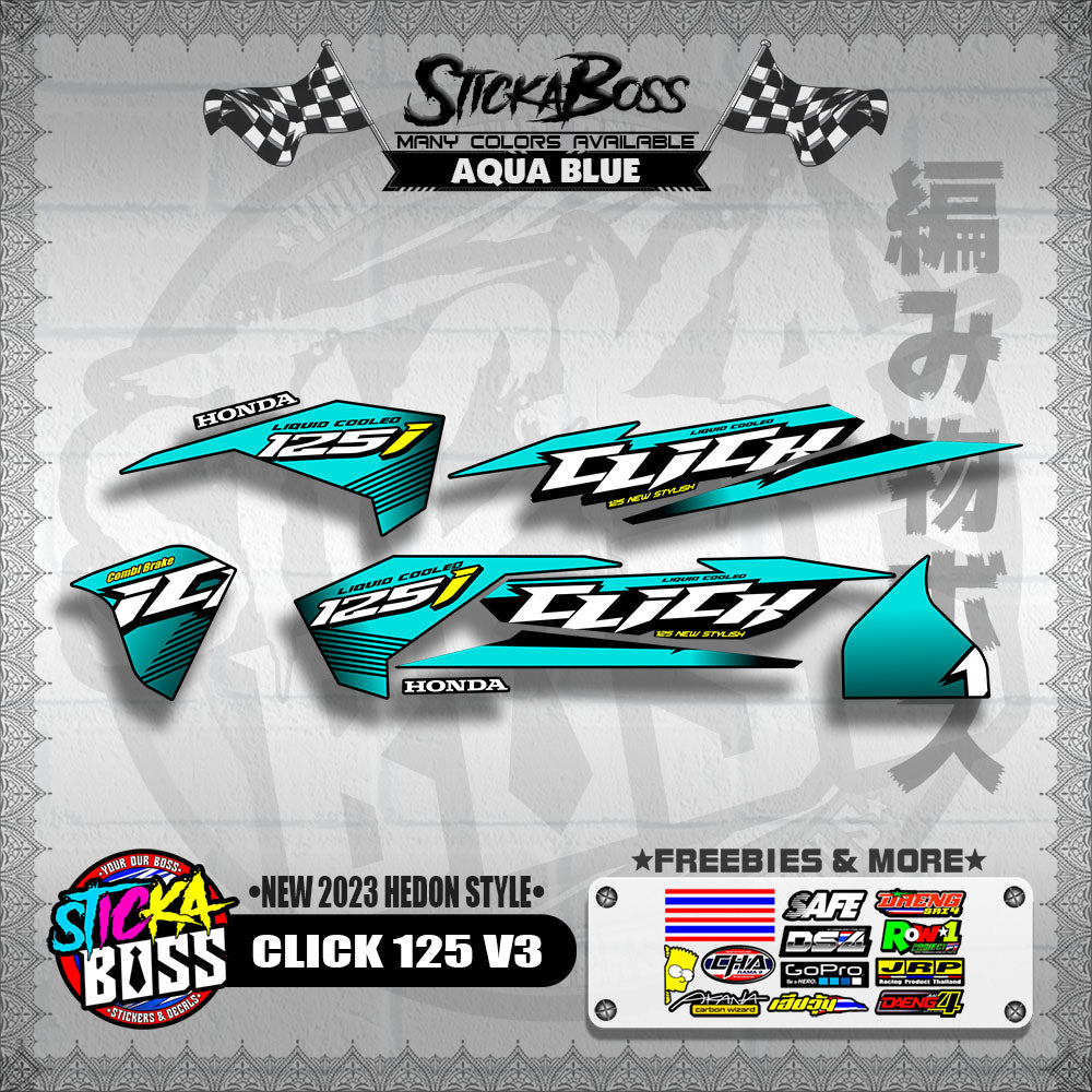 CLICK 125 V3 DECALS ( NEW 2023 HEDON STYLE )【WITH FREEBIES】