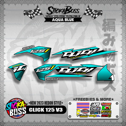 CLICK 125 V3 DECALS ( NEW 2023 HEDON STYLE )【WITH FREEBIES】