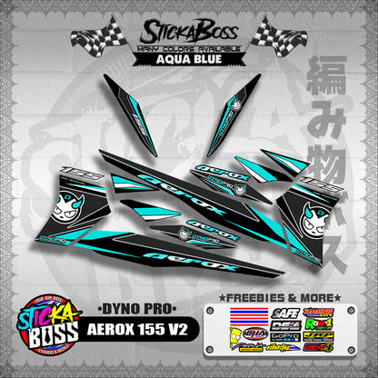 AEROX 155 V2 DECALS ( DYNO PRO )【WITH FREEBIES】