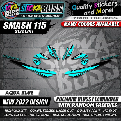 Suzuki Smash 115 Stock Decals (NEW 2022 DESIGN)【WITH FREEBIES】