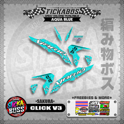 CLICK V3 STICKER DECALS (  SAKURA )【WITH FREEBIES】