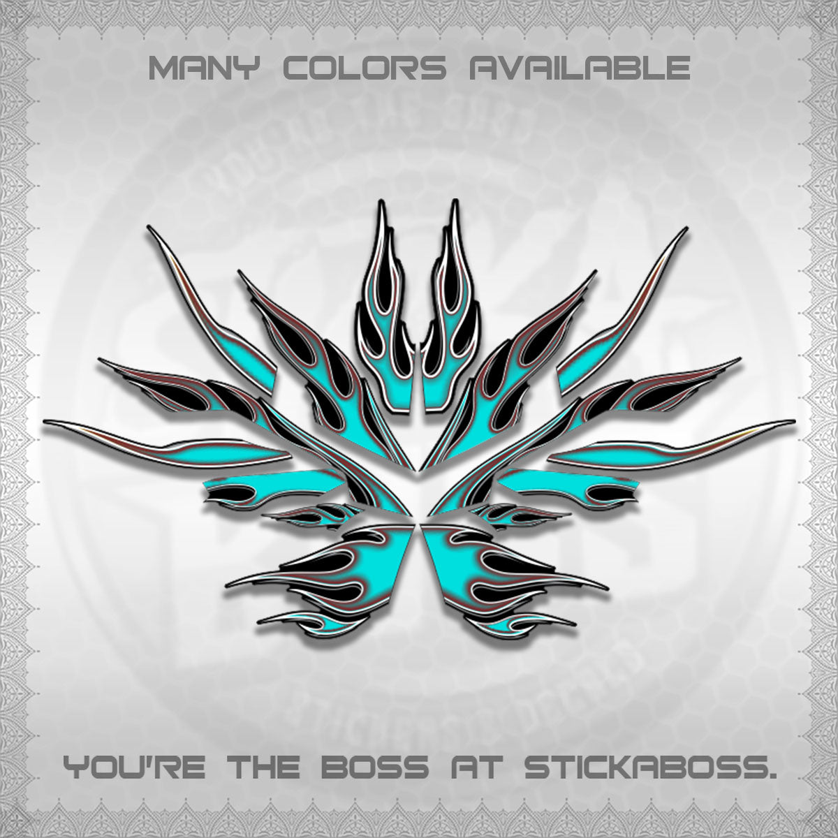AEROX V3 ALPHA TURBO DECALS (2026 LED FIRE MOTIF)STICKER DECALS By STICKABOSS